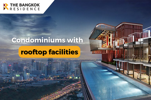 Collection of condominiums with rooftop facilities